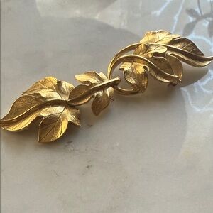 Trifari Gold Leaf Large Brooch